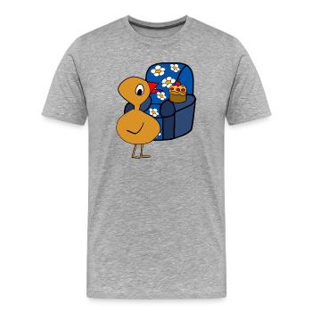 Küken Muffin Sessel Feierabend Huhn - Männer Premium Bio T-Shirt - Grau meliert - Vorne - Damien (186cm)