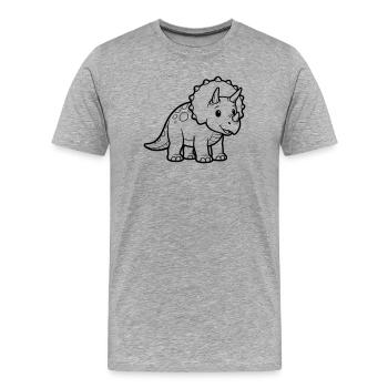 Bébé Tricératops - T-shirt bio Premium Homme - gris chiné - Devant - Damien (186cm)