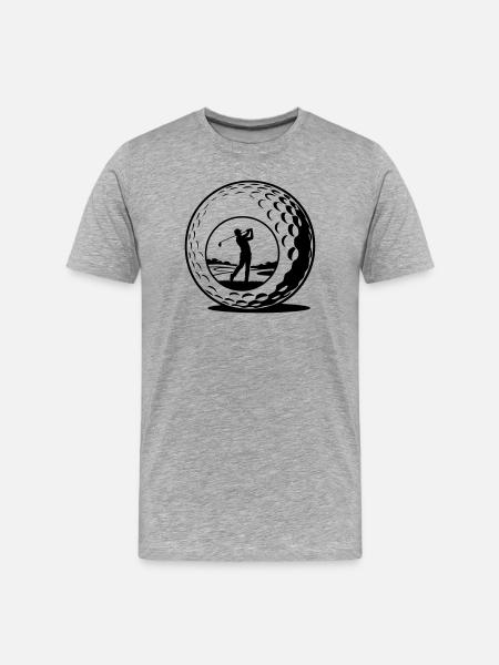 Golfball - Männer Premium Bio T-Shirt - Grau meliert