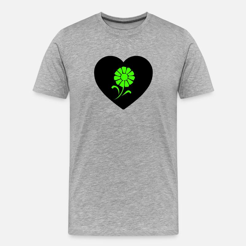 Blumen - Männer Premium Bio T-Shirt - Grau meliert