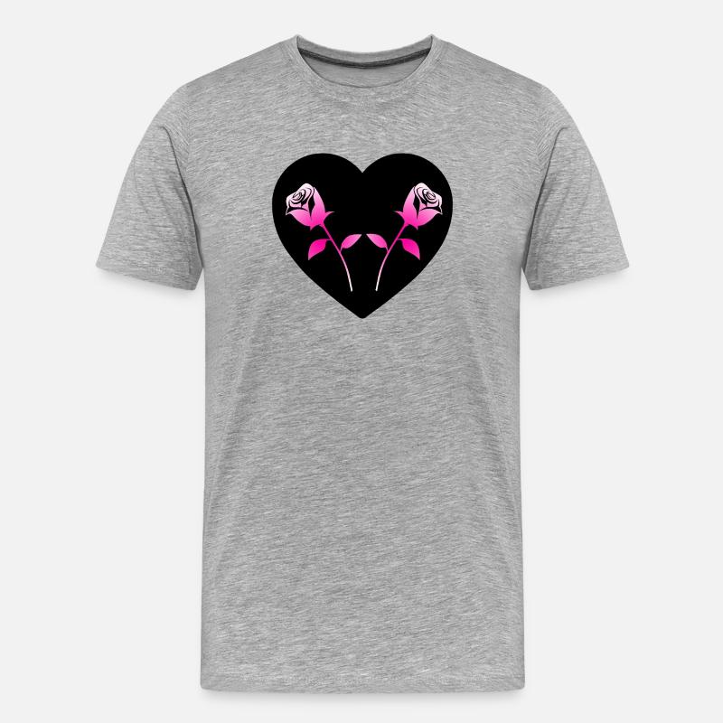 Rosen - Männer Premium Bio T-Shirt - Grau meliert