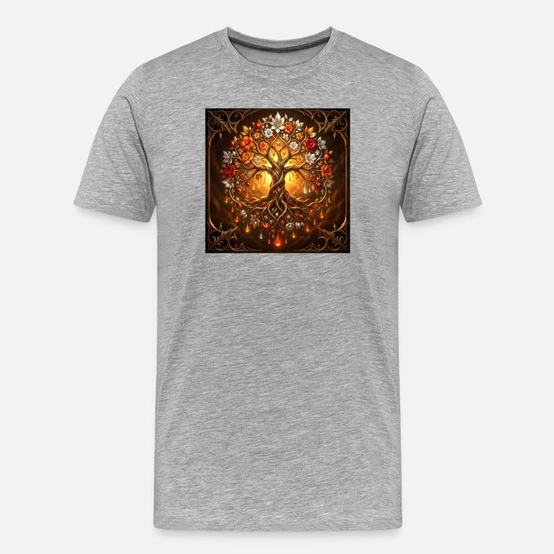 Luminescent Life Tree - Men's Premium Organic T-Shirt - heather grey