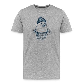 Sceller avec un bouchon - T-shirt bio Premium Homme - gris chiné - Devant - Damien (186cm)