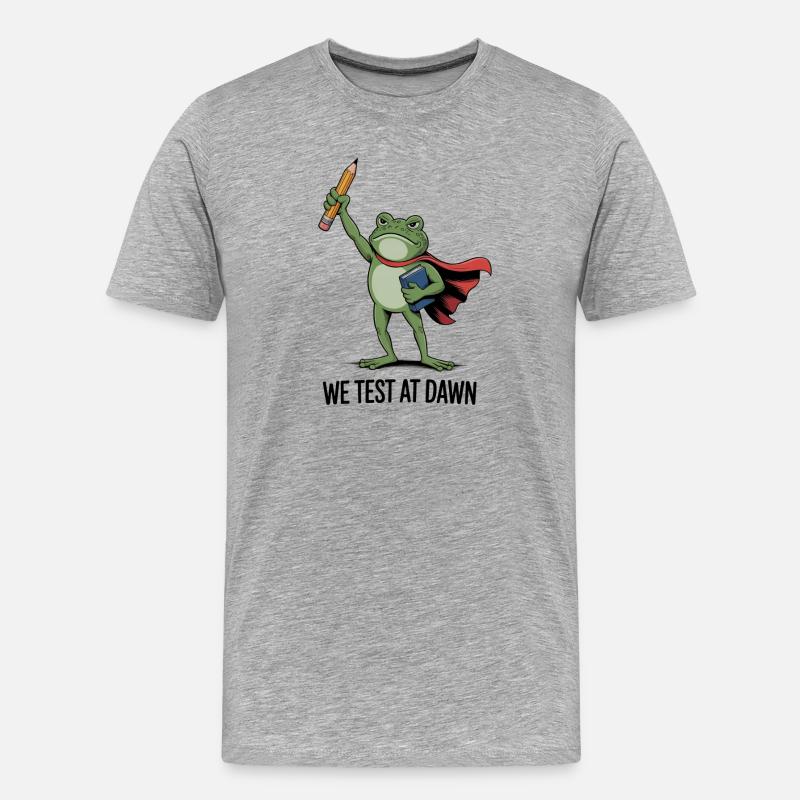 Dawn Test Froschheld - Männer Premium Bio T-Shirt - Grau meliert