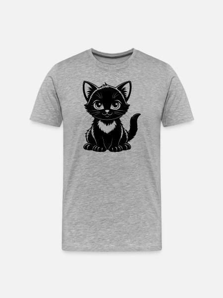 Chat mignon - T-shirt bio Premium Homme - gris chiné