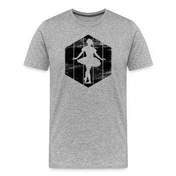 Ballet Girl - Men's Premium Organic T-Shirt - heather grey - Front - Damien (186cm)