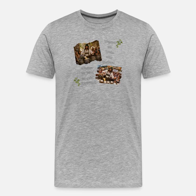 Wasser und Bier - Männer Premium Bio T-Shirt - Grau meliert