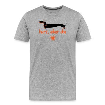 Kurze Worte, Großes Herz - Männer Premium Bio T-Shirt - Grau meliert - Vorne - Damien (186cm)