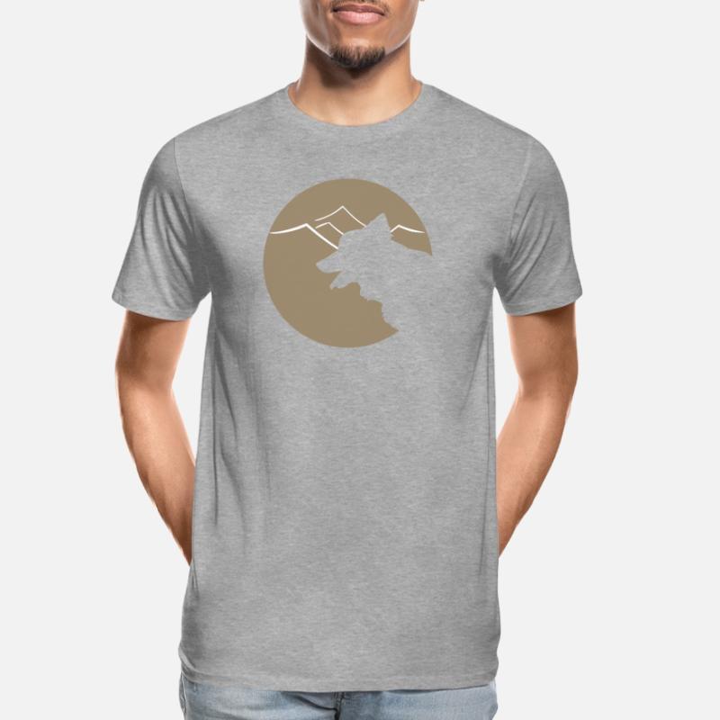 Hundsilhouette im Gebirge oder Dünen Männer Premium Bio T-Shirt
