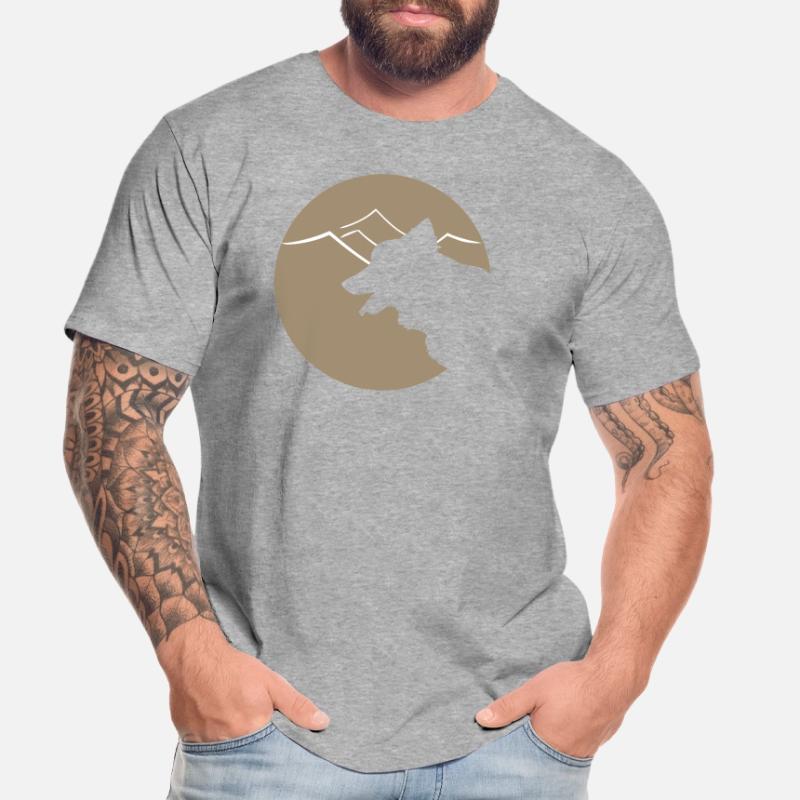 Hundsilhouette im Gebirge oder Dünen Männer Premium Bio T-Shirt