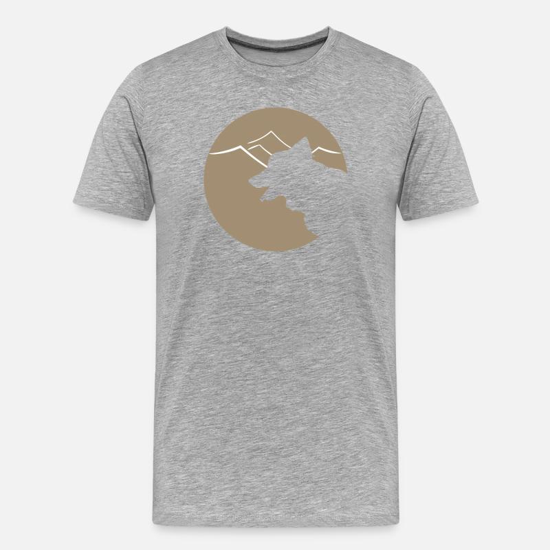 Hundsilhouette im Gebirge oder Dünen - Männer Premium Bio T-Shirt - Grau meliert