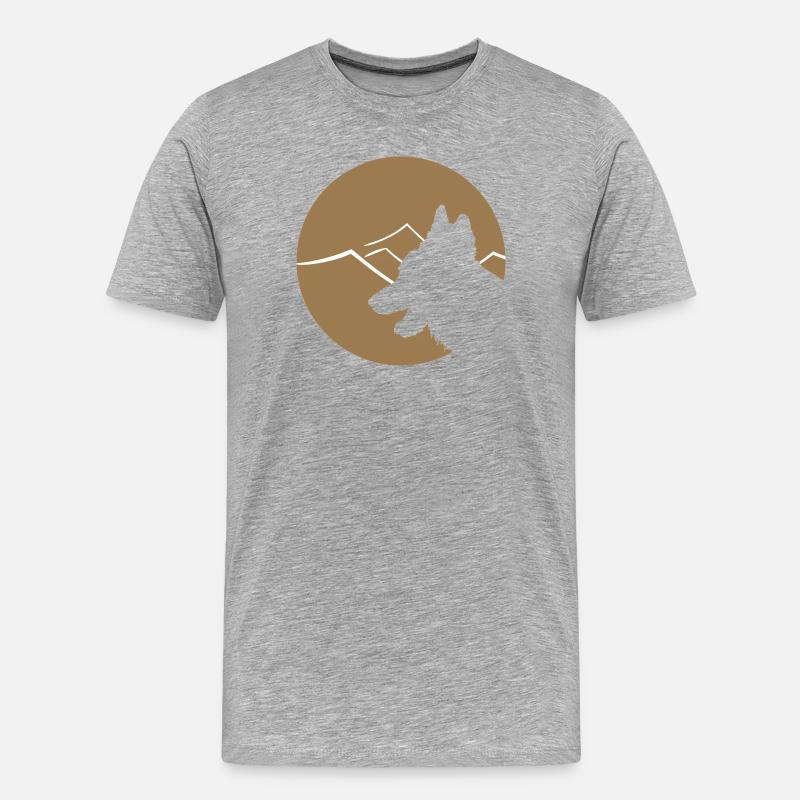 German Shepherd silhouette in circle - Men's Premium Organic T-Shirt - heather grey