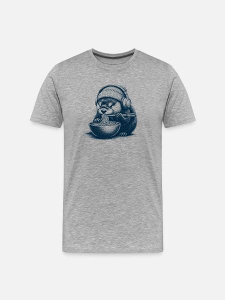 Ramen Otter - Men's Premium Organic T-Shirt - heather grey