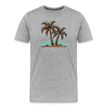 Palm Island Holidays - Men's Premium Organic T-Shirt - heather grey - Front - Damien (186cm)