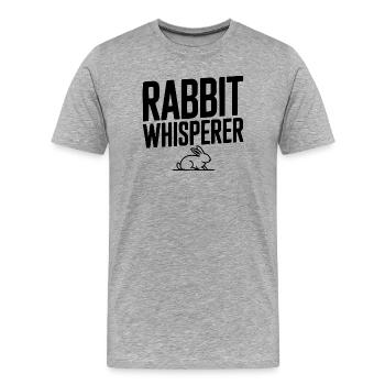 Rabbit Whisperer - Men's Premium Organic T-Shirt - heather grey - Front - Damien (186cm)