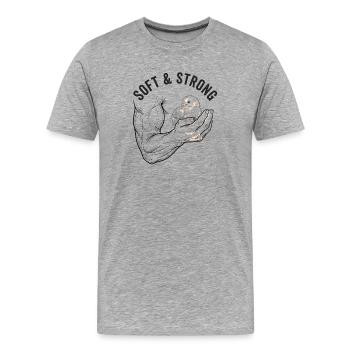 Fort et doux - T-shirt bio Premium Homme - gris chiné - Devant - Damien (186cm)