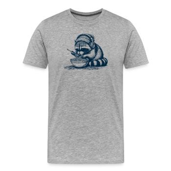 Spaghetti Raccoon - T-shirt bio Premium Homme - gris chiné - Devant - Damien (186cm)
