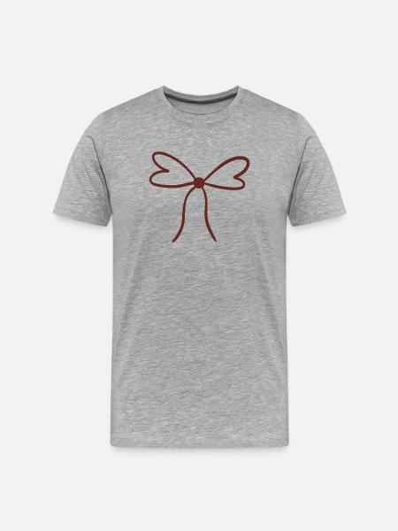 Handdrawn Ribbon Bow Illustration - Men's Premium Organic T-Shirt - heather grey