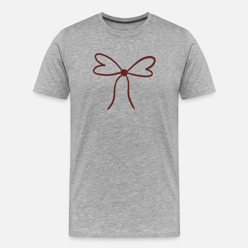 Handgezeichnete Schleifen-Illustration - Männer Premium Bio T-Shirt - Grau meliert