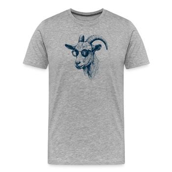 Großartige Ziege - Männer Premium Bio T-Shirt - Grau meliert - Vorne - Damien (186cm)