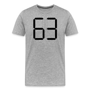 NUMMER 63 Dreiundsechzig Geschenk Digital - Männer Premium Bio T-Shirt - Grau meliert - Vorne - Damien (186cm)