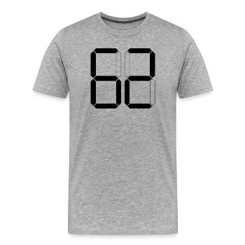 NUMMER 62 Zweiundsechzig Geschenk Digital - Männer Premium Bio T-Shirt - Grau meliert - Vorne - Damien (186cm)
