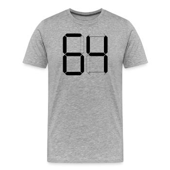 NUMÉRO 64 Soixante-quatre Cadeaux Numériques - T-shirt bio Premium Homme - gris chiné - Devant - Damien (186cm)
