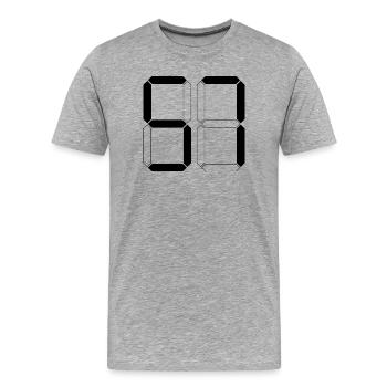 NUMMER 57 Siebenundfünfzig Geschenk Digital - Männer Premium Bio T-Shirt - Grau meliert - Vorne - Damien (186cm)