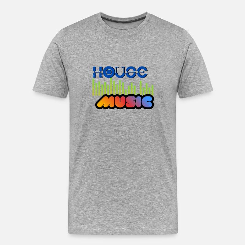 House-Musik - Männer Premium Bio T-Shirt - Grau meliert