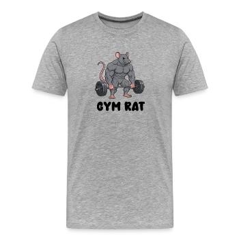 Muscular rat in comic style - Men's Premium Organic T-Shirt - heather grey - Front - Damien (186cm)