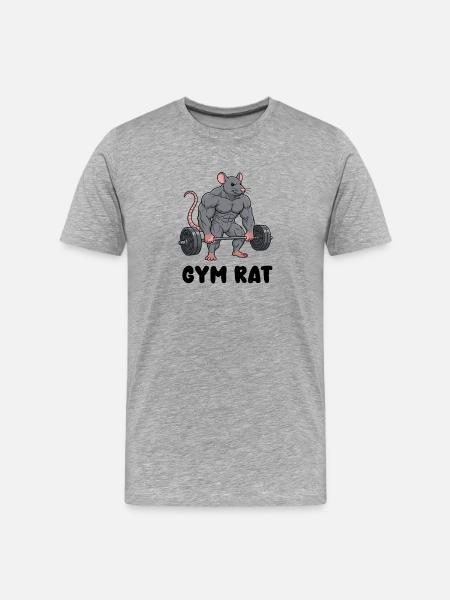 Muscular rat in comic style - Men's Premium Organic T-Shirt - heather grey