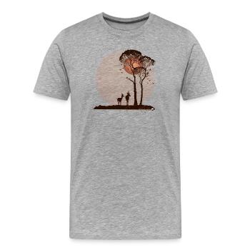 Afrikanische Savanne in der Nacht - Männer Premium Bio T-Shirt - Grau meliert - Vorne - Damien (186cm)