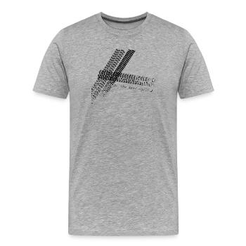 Figure de traces de pneus sur la route à nouveau - T-shirt bio Premium Homme - gris chiné - Devant - Damien (186cm)