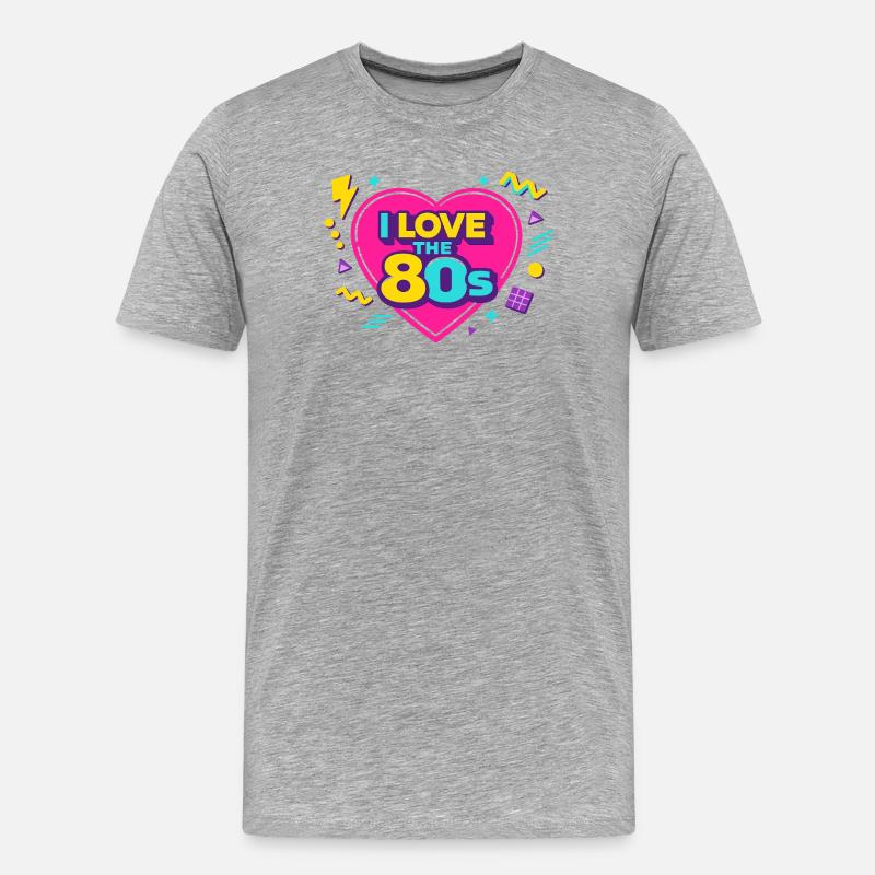 Disco Party 80er 80s - Männer Premium Bio T-Shirt - Grau meliert