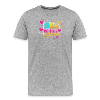 Enfant des années 90 - T-shirt bio Premium Homme - gris chiné - Devant - Damien (186cm)