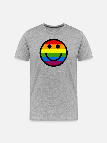 Pride Smile - Men's Premium Organic T-Shirt - heather grey