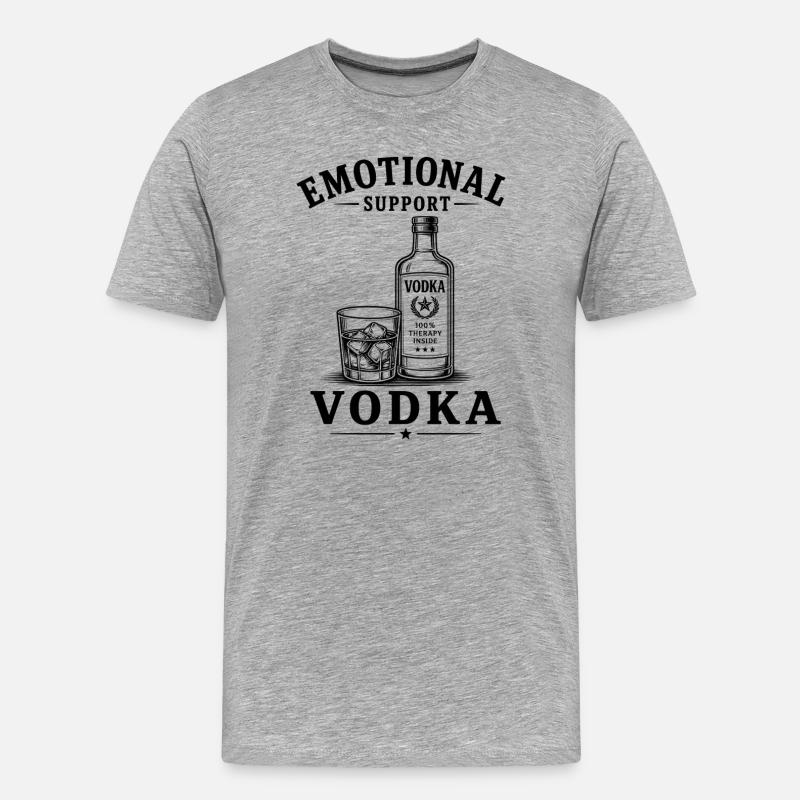 Emotional Support Vodka - Männer Premium Bio T-Shirt - Grau meliert
