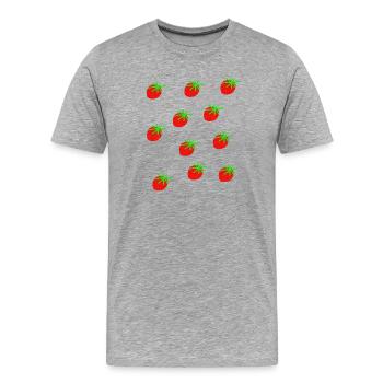 Strawberries Strawberry Strawberries Garden - Men's Premium Organic T-Shirt - heather grey - Front - Damien (186cm)
