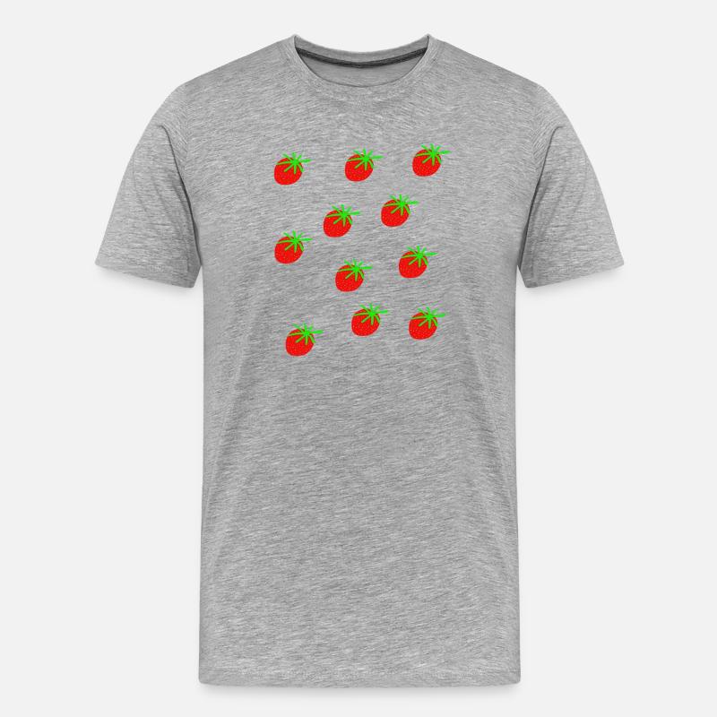 Erdbeeren Erdbeere Erdbeeren Garten - Männer Premium Bio T-Shirt - Grau meliert