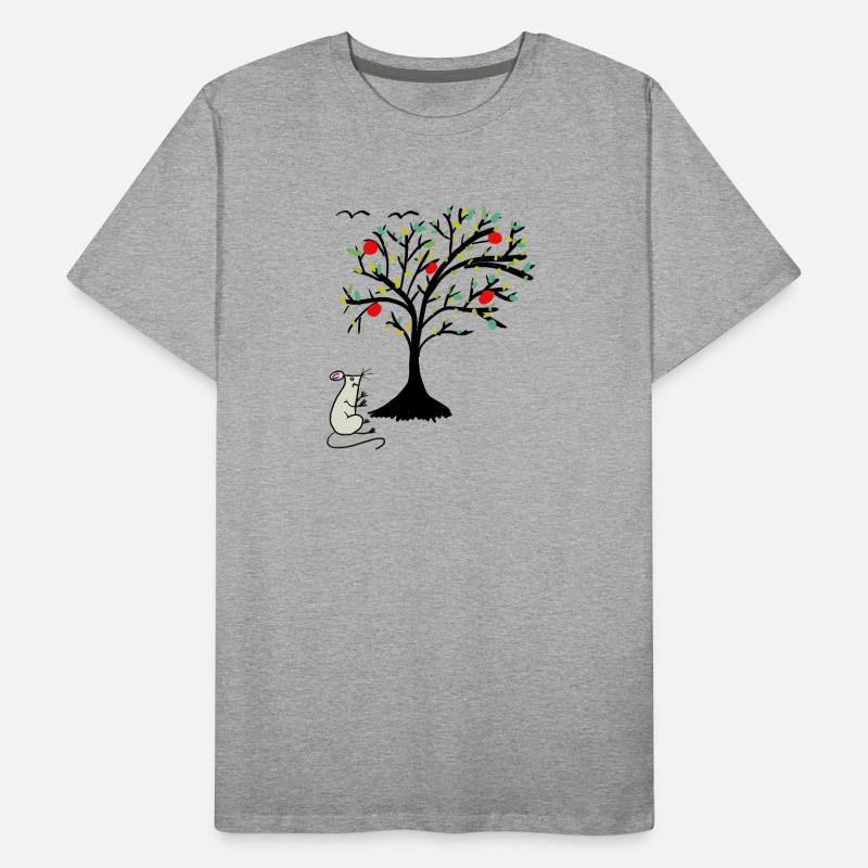 Cute Mouse Apples Apple Tree Child Men's Premium Organic T-Shirt