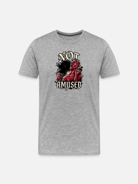 Red Devil Not Amused Funny - Men's Premium Organic T-Shirt - heather grey
