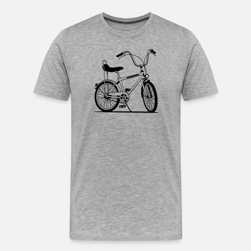 Retro-Motorrad - Männer Premium Bio T-Shirt - Grau meliert