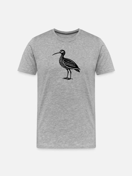 Curlew Bird - Men's Premium Organic T-Shirt - heather grey