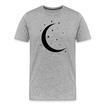 Halbmond und Sterne - Männer Premium Bio T-Shirt - Grau meliert - Vorne - Damien (186cm)