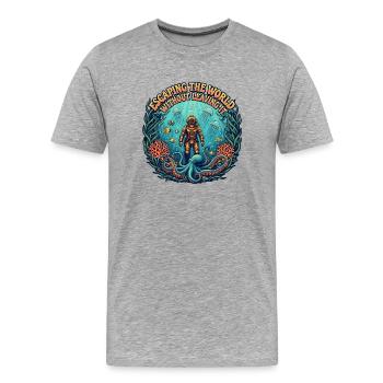 Escaping the world under water | Diving - Men's Premium Organic T-Shirt - heather grey - Front - Damien (186cm)
