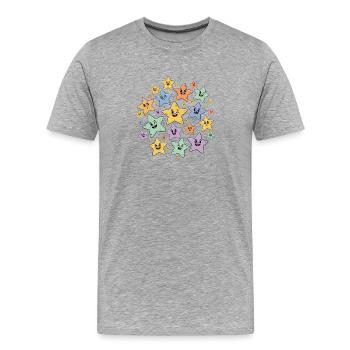 Bunte Sternchen Explosion - Männer Premium Bio T-Shirt - Grau meliert - Vorne - Damien (186cm)