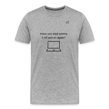 Tech support  - Men's Premium Organic T-Shirt - heather grey - Front - Damien (186cm)