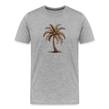 Île Palm - T-shirt bio Premium Homme - gris chiné - Devant - Damien (186cm)