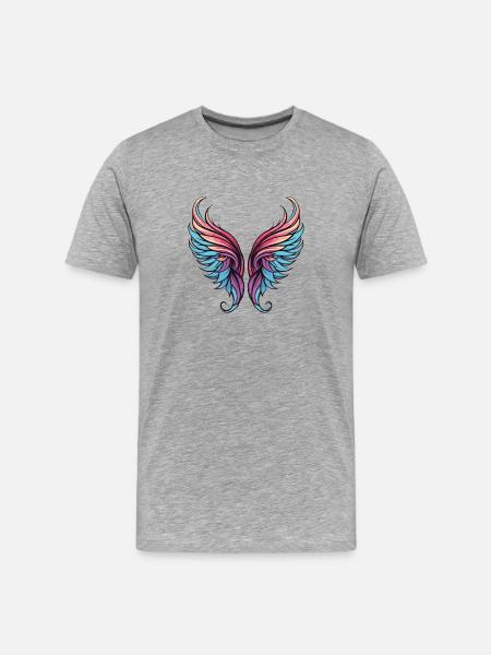 Wings Icon - Men's Premium Organic T-Shirt - heather grey