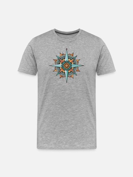 Compass Travel - Men's Premium Organic T-Shirt - heather grey